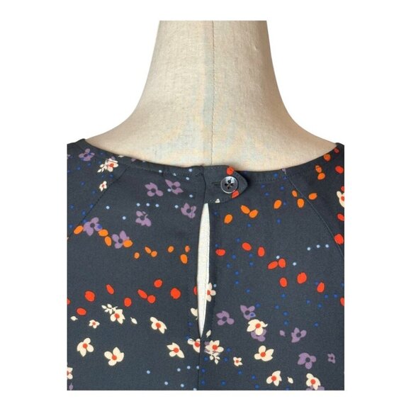 CAbi Dress Women Small Black Muse Floral Print Flutter Sleeve Mini Boho Cottage - Picture 7 of 10
